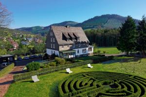 uma casa numa colina com um labirinto em St. Bonifatius em Winterberg