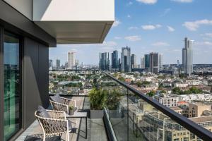 Nespecifikovaný výhled na destinaci Frankfurt nad Mohanem nebo výhled na město při pohledu z hotelu