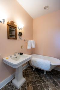 ein Badezimmer mit einem Waschbecken und einer Badewanne in der Unterkunft Thomas Rose Inn in Lewisburg