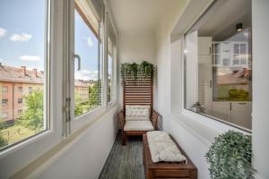 Balkón nebo terasa v ubytování Lagom apartment Maribor w free parking & WiFi, tourist TAX included