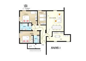 Půdorys ubytování Alp Apartments SKI & BIKE - Xavier