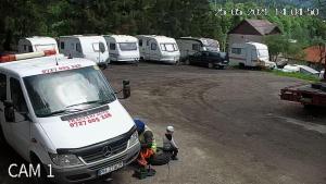 a truck parked in front of a bunch of camels at Camping Aviator Busteni, Parcare rulota termen lung (6-12 luni). in Buşteni