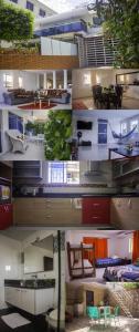 un collage de fotos de un edificio con muebles en Departamento Bocagrande cerca a playas en Cartagena de Indias