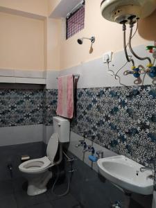 La salle de bains est pourvue de toilettes et d'un lavabo. dans l'établissement The Heritage, Sarahan, à Sarāhan