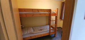 a bedroom with two bunk beds in a room at Ferienwohnung groß in Lütow