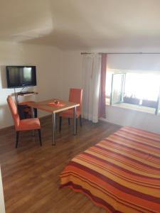 Televízia a/alebo spoločenská miestnosť v ubytovaní Studio Apartman Kamelija