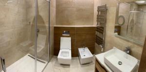 Koupelna v ubytování Luxusné štúdia v hoteli Akvamarín Bešenová