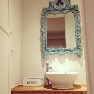 a bathroom sink with a mirror above it at Ca's Papà in Valldemossa