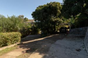 a driveway with a tree and a car in a house at Villa Mon Refuge in Tambe