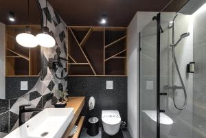 Koupelna v ubytování Stara Pravda Hotel
