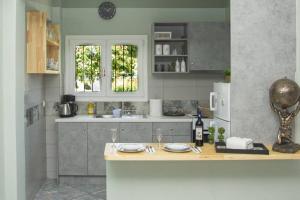 A kitchen or kitchenette at Seaside Villa Alexandra,Acharavi.