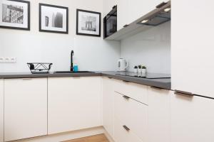Kuchyňa alebo kuchynka v ubytovaní Apartments Warsaw Gagarina by Noclegi Renters