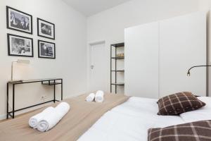 Posteľ alebo postele v izbe v ubytovaní Apartments Warsaw Gagarina by Noclegi Renters