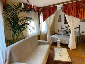 Cama o camas de una habitación en Hotel Hospederia Zacatin