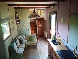 an overhead view of a living room with a couch at Glasson Glamping Farm in Athlone