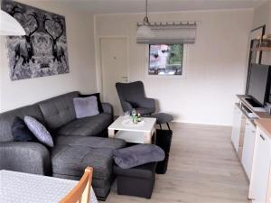a living room with a couch and a table at Zobel Ferienwohnungen in Altenau