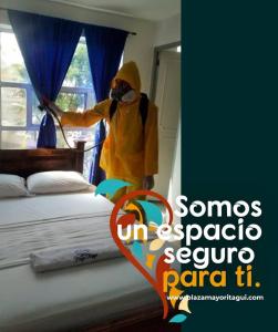 Katil atau katil-katil dalam bilik di Hotel Plaza Mayor Itagui