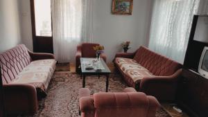 Sala de estar con sofás y mesa de centro en 202 en Bijelo Polje