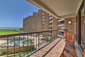 a balcony with a view of the ocean at Waterfront Port Aransas Condo with Beach Access! in Port Aransas
