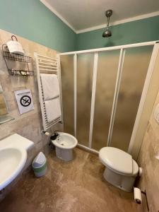 Koupelna v ubytování Hotel Poggio Bertino