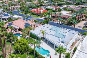 an aerial view of a house with a swimming pool at Luxury Estate in Indian Wells Country Club in Indian Wells
