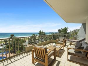 a balcony with a view of the ocean at The Rocks Resort Unit 3D in Gold Coast