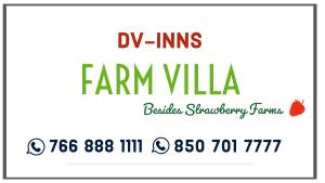 a label for a farm villa with a strawberry at DV INNS FARMVILLA - Besides Strawberry Farms in Mahabaleshwar