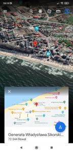 a screenshot of a website with a map of a beach at Jadzia Parter lub Piętro in Rewal