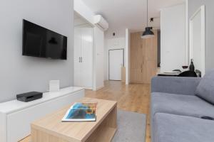 Televízia a/alebo spoločenská miestnosť v ubytovaní Sławińska Apartment Warsaw Wola by Noclegi Renters