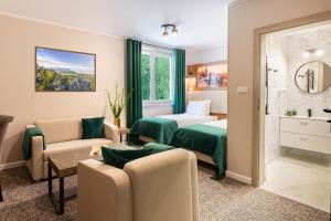 Posteľ alebo postele v izbe v ubytovaní Apartamenty i pokoje Montana