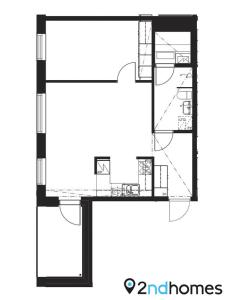 a plan of a small house with a floor plan at 2ndhomes Tampere "Pyynikinkulma" Apartment - SAUNA & Amazing Views in Tampere
