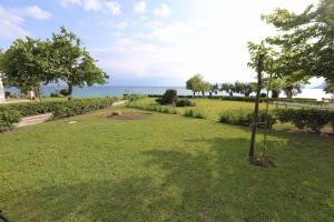 a park with a small tree in the grass at Anemi Beach, Seafront in Nea Skioni