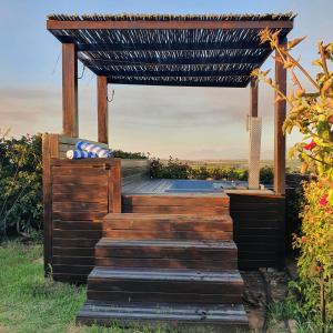 a pergola with a plunge pool in a garden at Bakenhof Winelands Lodge in Paarl