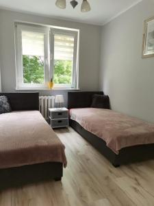 Posteľ alebo postele v izbe v ubytovaní Apartament Pionierska