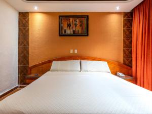 1 dormitorio con 1 cama blanca en una habitación en Hotel Vista Alegre en Ciudad de México