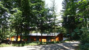 une maison au milieu d'une forêt dans l'établissement Lesní Lázně Muna, à Hradec