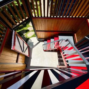 an overhead view of a staircase in a house at Little Ryukyu Hermit Crab Homestay in Xiaoliuqiu