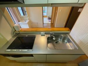 Kuchyň nebo kuchyňský kout v ubytování Hotel Isodokei
