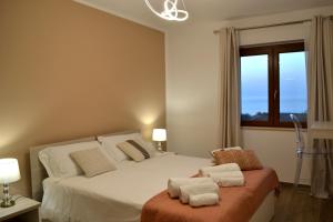 聖多米尼卡的住宿－B&B Trepo Santa Domenica，卧室配有白色的床和窗户。