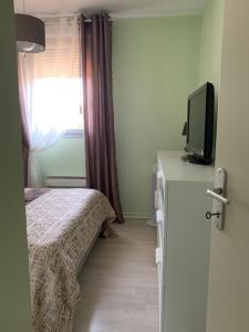 TV a/nebo společenská místnost v ubytování Comme à la maison - Chambre double chez habitant près de Toulouse