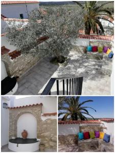 a collage of photos with a tree and a building at La casita de Fuente Obejuna in Fuente Obejuna