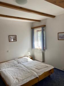 a bedroom with a bed and a window at Chalupa a apartmány Lojka in Benecko +33 photos
