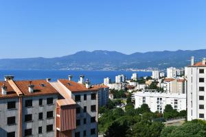 vista su una città con edifici e un bacino d'acqua di Mamma Mia Lux Apartment a Fiume (Rijeka)