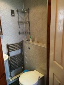 ein kleines Badezimmer mit Toilette und Waschbecken in der Unterkunft Bellevue Guest House in Edinburgh