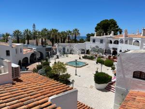 an aerial view of a courtyard of a house at AD house on Carvoeiro in Carvoeiro