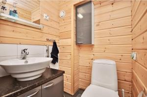a bathroom with a sink and a toilet at Ylläs Eeli in Ylläs