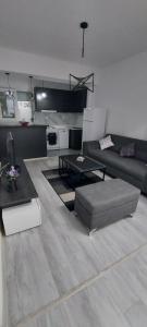 sala de estar con sofá y mesa en Mario apartment en Strumica