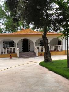 a house with a tree in front of it at Casa rural villa romero in Villacañas