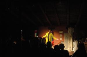 a man standing on a stage in front of a crowd at Monegal in Sant Llorenc de Morunys