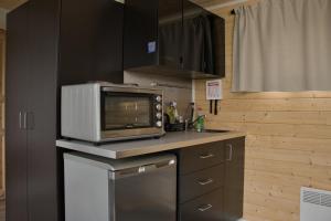 Ett kök eller pentry på Hólmasel Riverside Cabin 2